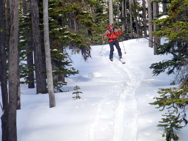 Back country skiing in Waterton